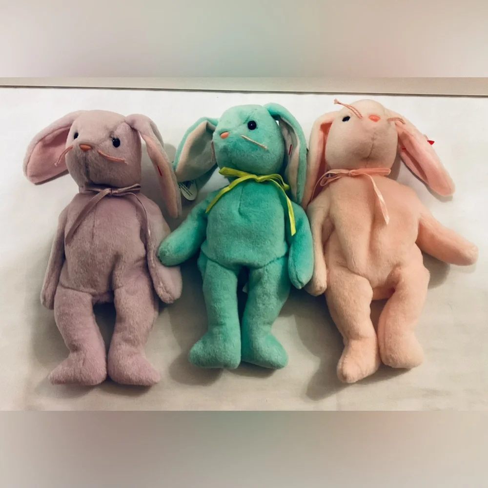 Ty trio of bunny rabbit beanies pair nice for Easter Floppity, Hippity, …